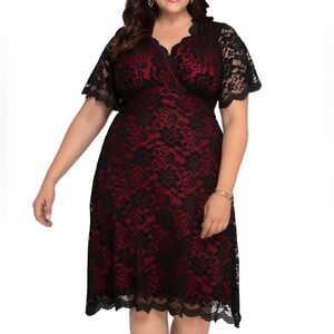 Kiyonna Retro Glam Lace Cocktail Dress - Size 1
